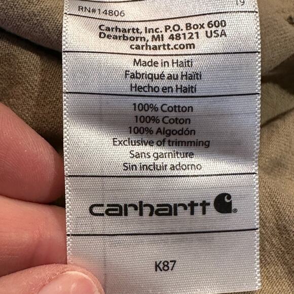 Carhartt Mens 3X Tall Tan Short Sleeve Pocket T-Shirt - Picture 4 of 7